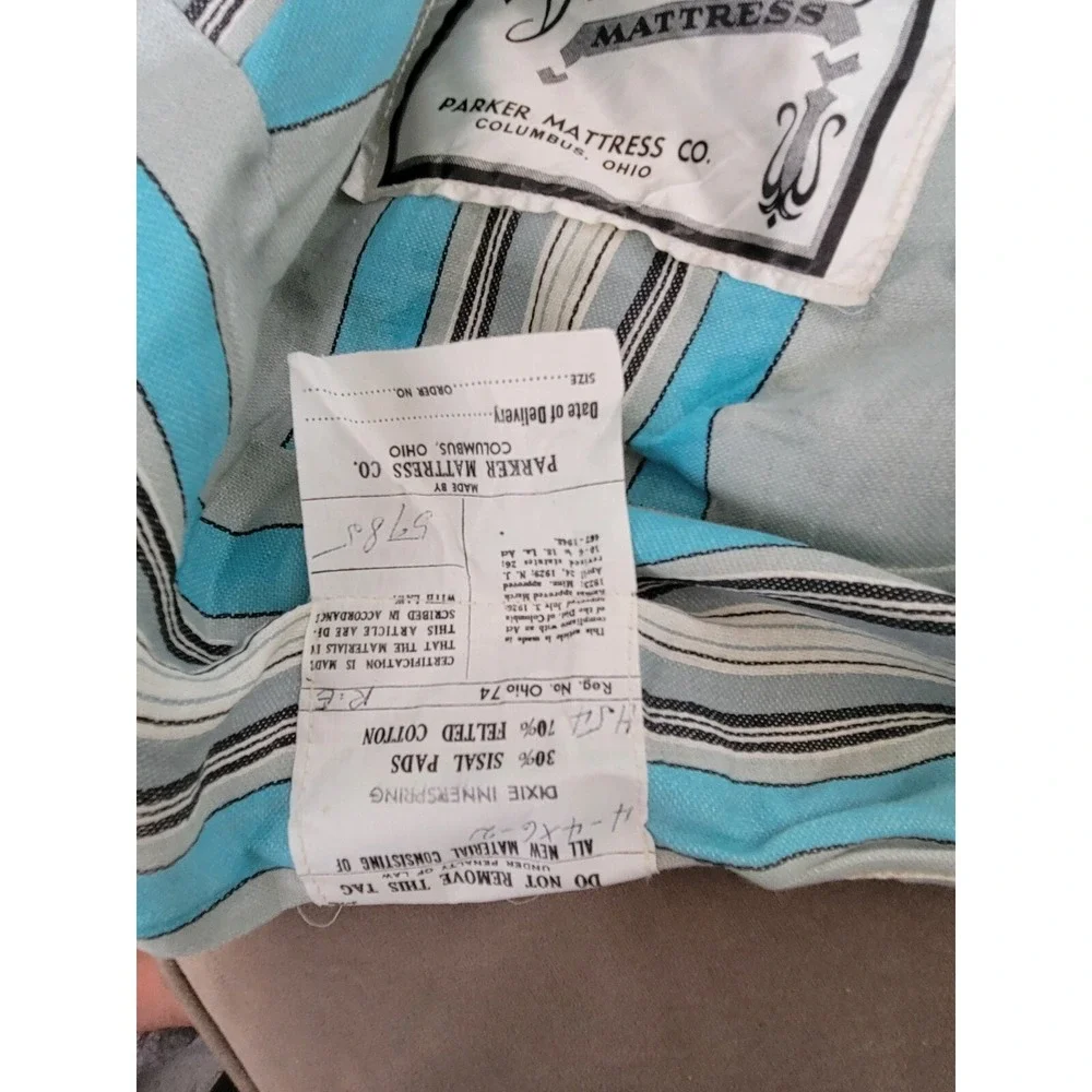 Vintage Old Stock Unused Mattress Ticking‎ Fabric Striped Turquoise